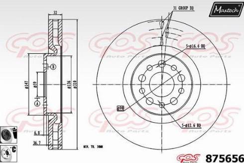 Maxtech 875656.6060 - Спирачен диск vvparts.bg