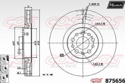 Maxtech 875656.6980 - Спирачен диск vvparts.bg