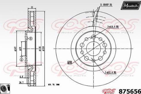 Maxtech 875656.0060 - Спирачен диск vvparts.bg