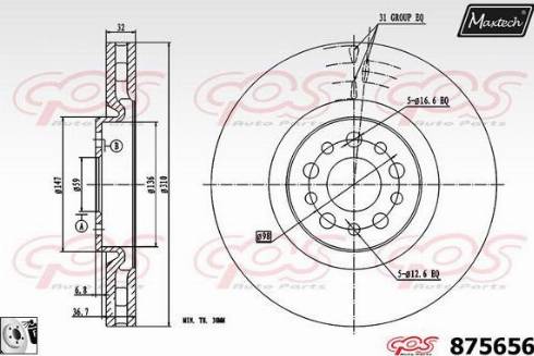 Maxtech 875656.0080 - Спирачен диск vvparts.bg