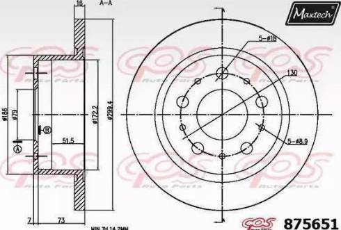 Maxtech 875651.6980 - Спирачен диск vvparts.bg