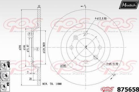 Maxtech 875658.6980 - Спирачен диск vvparts.bg