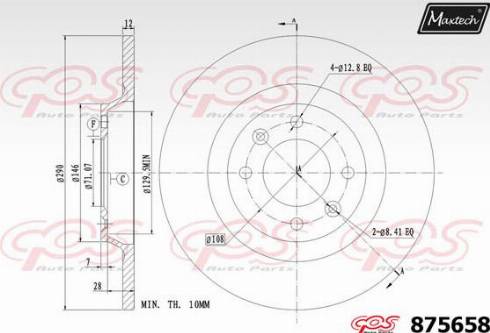 Maxtech 875658.0000 - Спирачен диск vvparts.bg