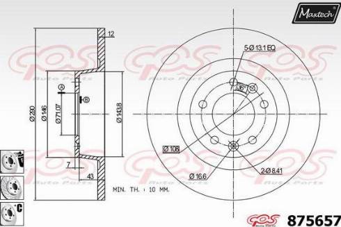 Maxtech 875657.6980 - Спирачен диск vvparts.bg