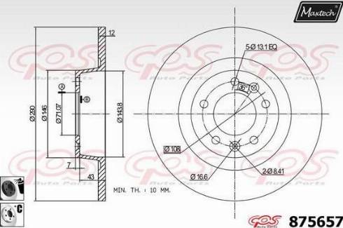 Maxtech 875657.6060 - Спирачен диск vvparts.bg