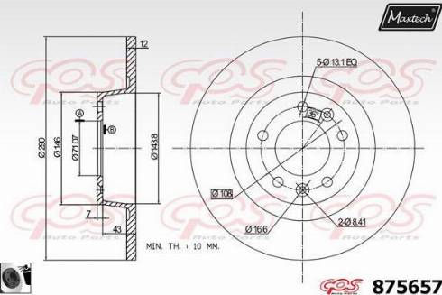 Maxtech 875657.0060 - Спирачен диск vvparts.bg