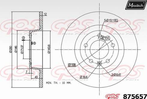 Maxtech 875657.0000 - Спирачен диск vvparts.bg