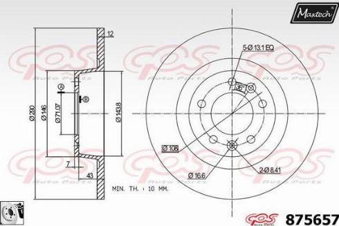 Maxtech 875657.0080 - Спирачен диск vvparts.bg