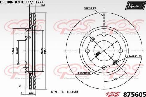 Maxtech 875605.0000 - Спирачен диск vvparts.bg