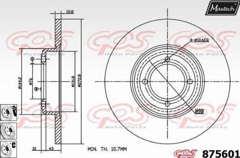 Maxtech 875601.6980 - Спирачен диск vvparts.bg