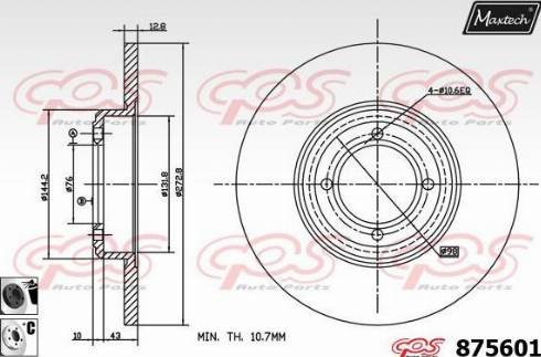 Maxtech 875601.6060 - Спирачен диск vvparts.bg