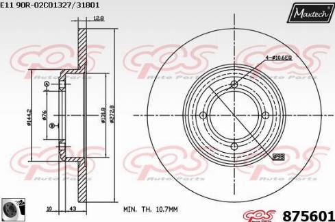 Maxtech 875601.0060 - Спирачен диск vvparts.bg