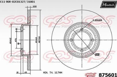 Maxtech 875601.0000 - Спирачен диск vvparts.bg