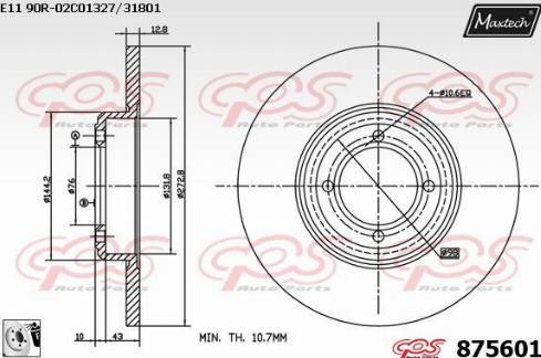 Maxtech 875601.0080 - Спирачен диск vvparts.bg