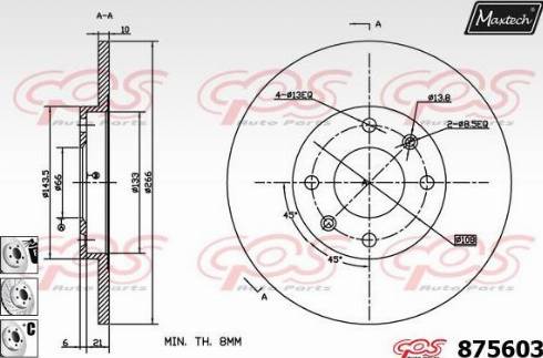 Maxtech 875603.6980 - Спирачен диск vvparts.bg