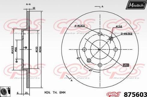 Maxtech 875603.0060 - Спирачен диск vvparts.bg