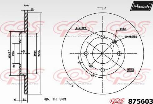 Maxtech 875603.0000 - Спирачен диск vvparts.bg