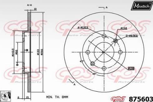 Maxtech 875603.0080 - Спирачен диск vvparts.bg