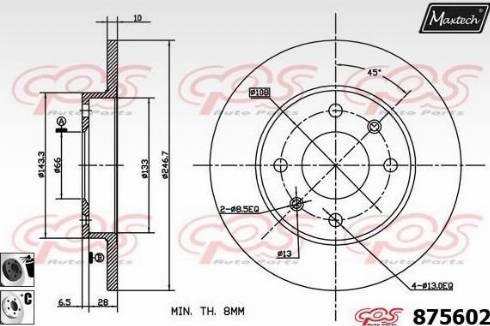 Maxtech 875602.6060 - Спирачен диск vvparts.bg