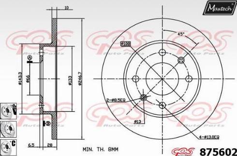 Maxtech 875602.6980 - Спирачен диск vvparts.bg