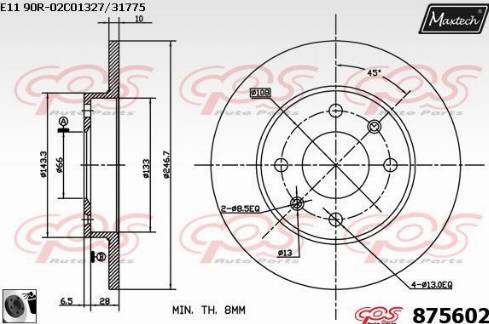 Maxtech 875602.0060 - Спирачен диск vvparts.bg