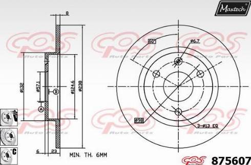 Maxtech 875607.6980 - Спирачен диск vvparts.bg