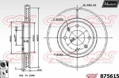 Maxtech 875615.6060 - Спирачен диск vvparts.bg