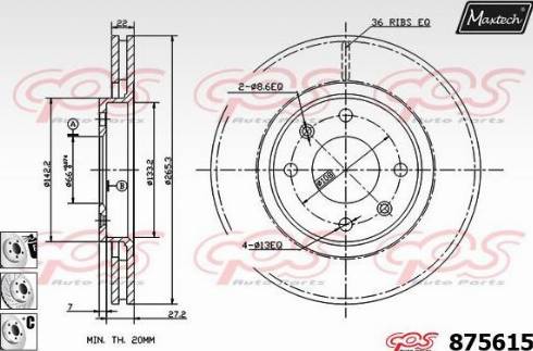 Maxtech 875615.6880 - Спирачен диск vvparts.bg