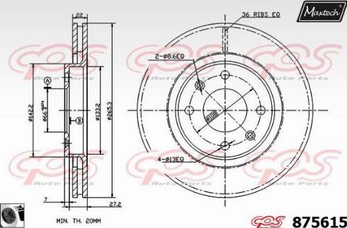 Maxtech 875615.0060 - Спирачен диск vvparts.bg