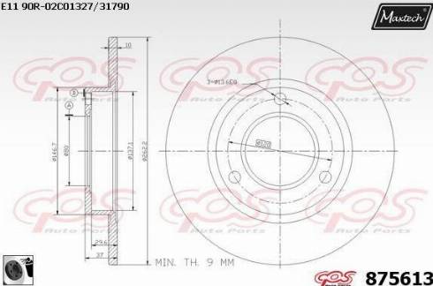 Maxtech 875613.0060 - Спирачен диск vvparts.bg