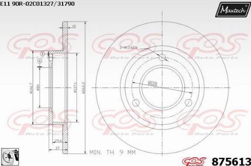 Maxtech 875613.0080 - Спирачен диск vvparts.bg