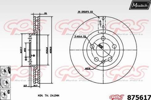 Maxtech 875617.6980 - Спирачен диск vvparts.bg