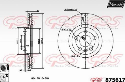 Maxtech 875617.6060 - Спирачен диск vvparts.bg