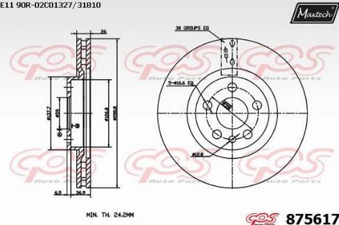 Maxtech 875617.0000 - Спирачен диск vvparts.bg