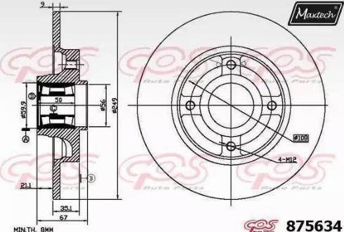 Maxtech 875634.0005 - Спирачен диск vvparts.bg