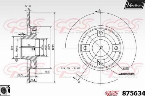 Maxtech 875634.0065 - Спирачен диск vvparts.bg