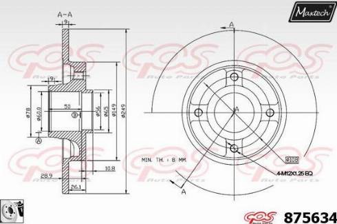 Maxtech 875634.0085 - Спирачен диск vvparts.bg