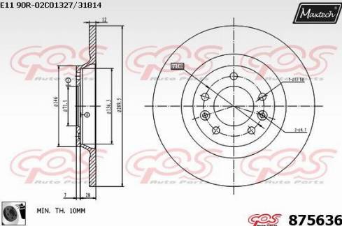 Maxtech 875636.0060 - Спирачен диск vvparts.bg