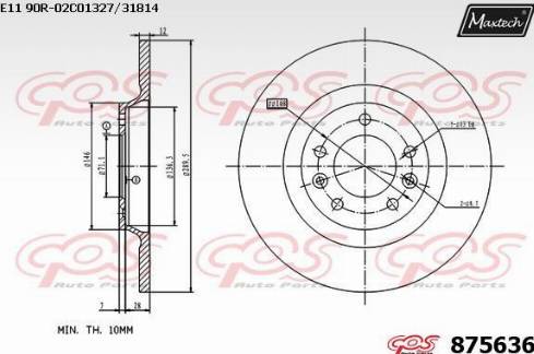 Maxtech 875636.0000 - Спирачен диск vvparts.bg