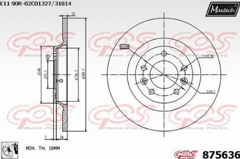 Maxtech 875636.0080 - Спирачен диск vvparts.bg