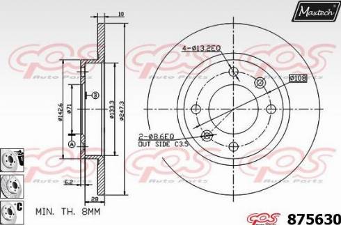 Maxtech 875630.6980 - Спирачен диск vvparts.bg