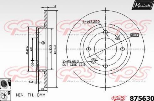 Maxtech 875630.6060 - Спирачен диск vvparts.bg