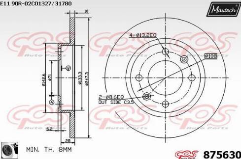 Maxtech 875630.0060 - Спирачен диск vvparts.bg