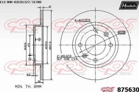 Maxtech 875630.0000 - Спирачен диск vvparts.bg