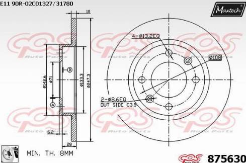 Maxtech 875630.0080 - Спирачен диск vvparts.bg