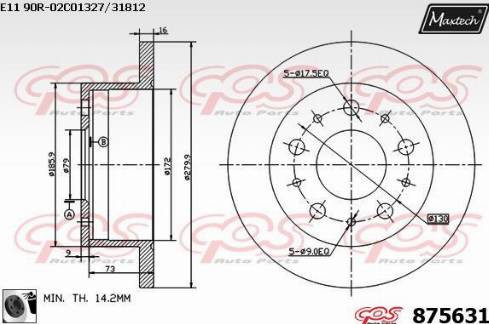 Maxtech 875631.0060 - Спирачен диск vvparts.bg