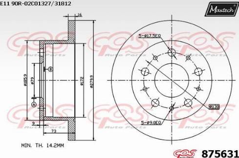 Maxtech 875631.0000 - Спирачен диск vvparts.bg