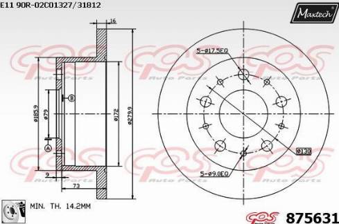 Maxtech 875631.0080 - Спирачен диск vvparts.bg