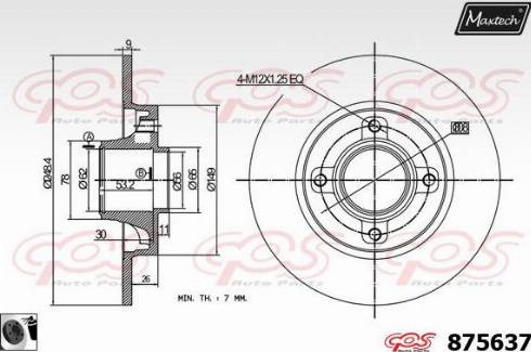 Maxtech 875637.0065 - Спирачен диск vvparts.bg