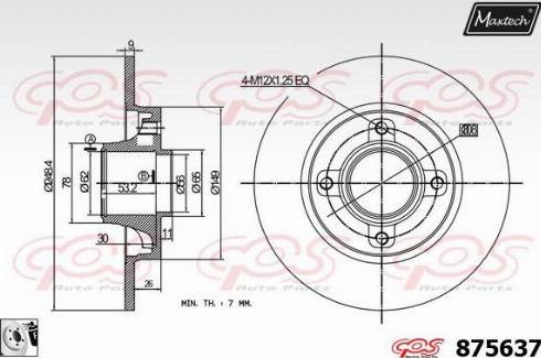 Maxtech 875637.0085 - Спирачен диск vvparts.bg